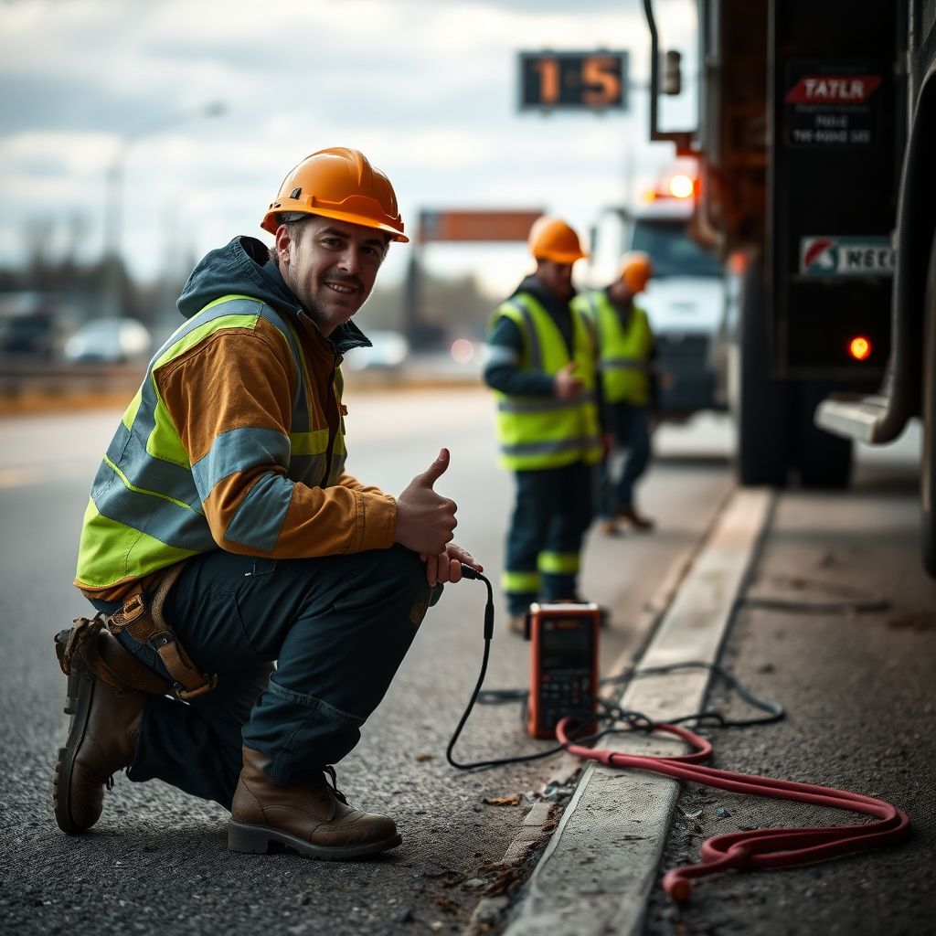 An Iron Wheel Towing operator safely securing a vehicle onto a flatbed truck under bright daytime conditions in Mukwonago.